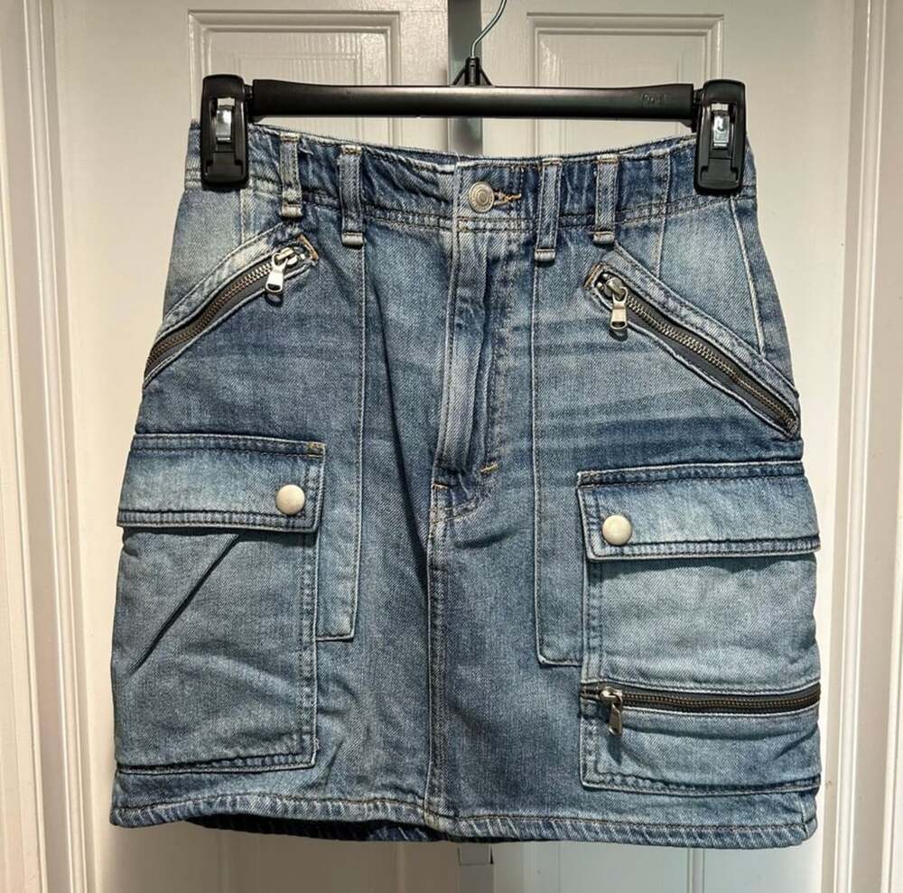 Free People We The Free Denim Cargo Mini Skirt